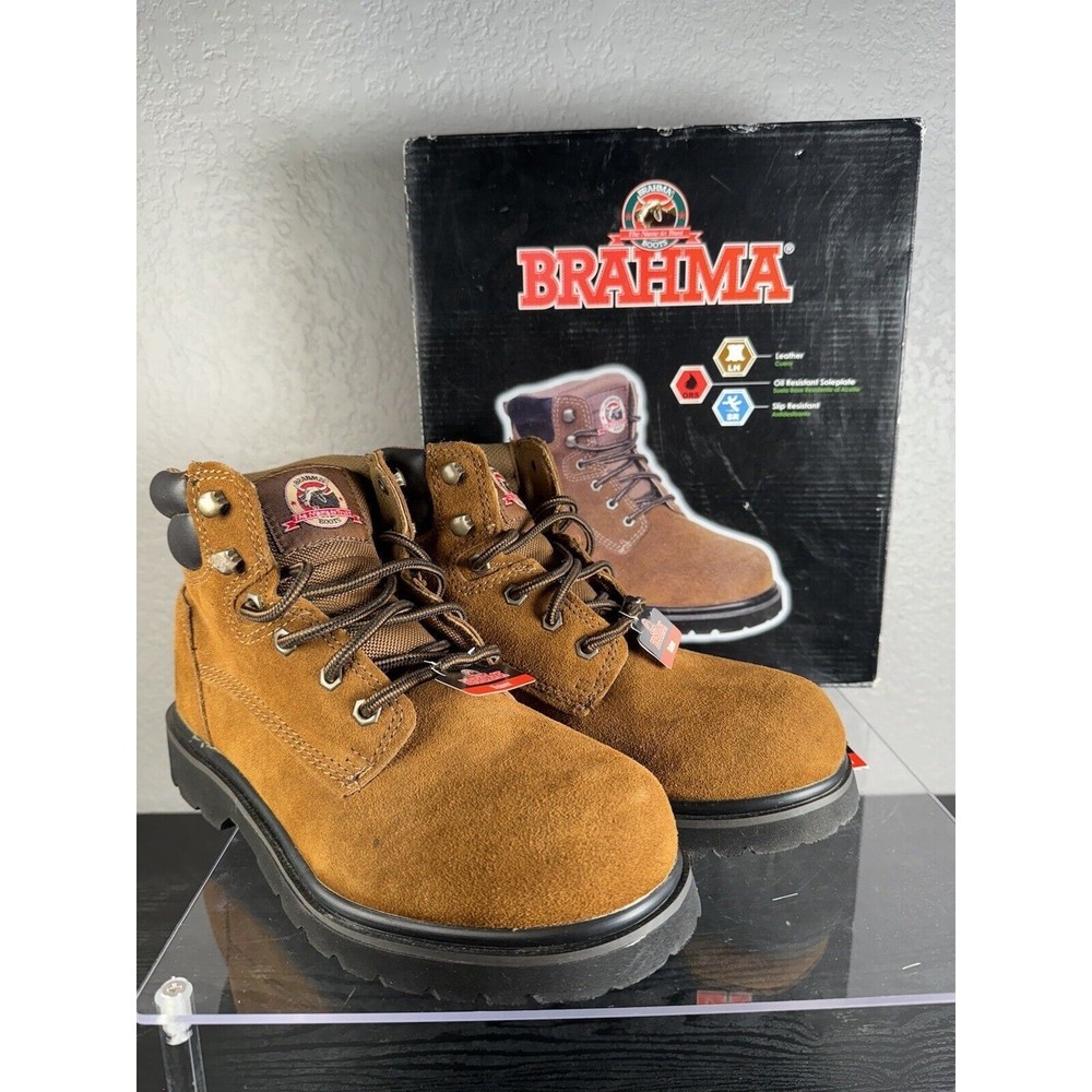 Work Boots Brahma Waterproof Bravo Suede Brown M Sz 8/ W Sz 9.5